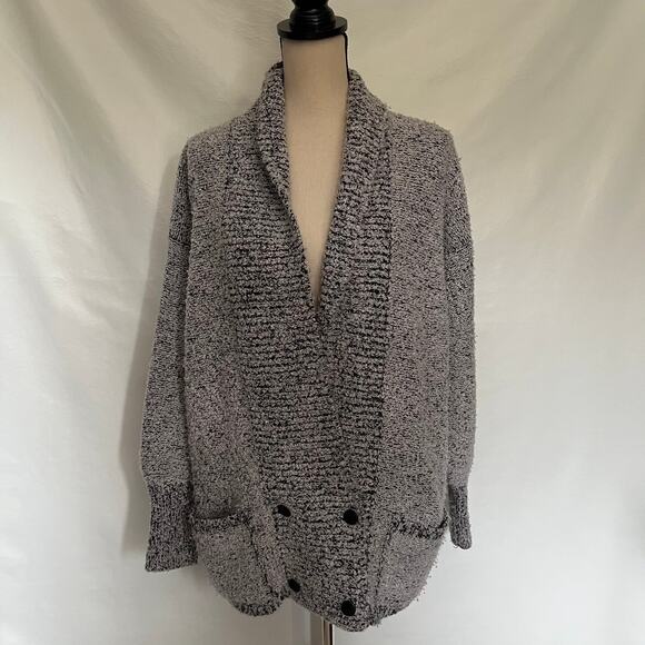 Vtg Y2K Side Effects Marled Cardigan Womens Sweater Sz M Chunky Knit Grandpa - Picture 12 of 12